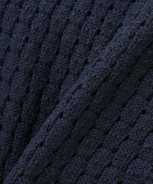 N.（N. Natural Beauty Basic）（エヌエヌナチュラルビューティーベーシック）の「バスケット編みポロカーディガン（カーディガン/ボレロ・レディース・ネイビー/オフホワイト/ピンク・MEDIUM）」の13枚目の写真