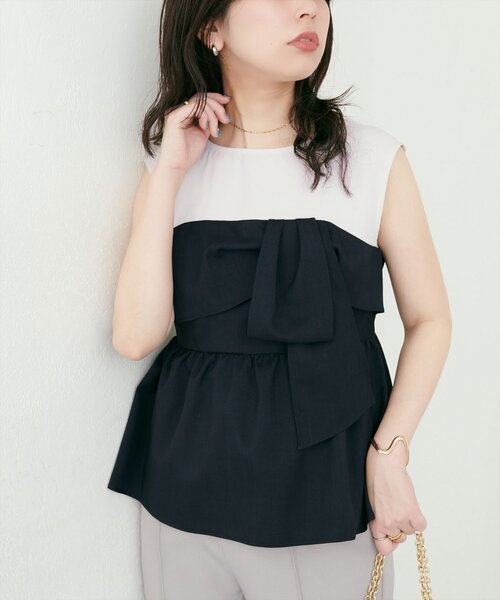 natural couture（ナチュラルクチュール）の「ビスチェドッキングトップス（Tシャツ/カットソー・レディース・ブルー/キャメル/ライトベージュ/ブラック・FREE）」の5枚目の写真