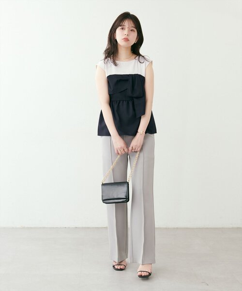 natural couture（ナチュラルクチュール）の「ビスチェドッキングトップス（Tシャツ/カットソー・レディース・ブルー/キャメル/ライトベージュ/ブラック・FREE）」の8枚目の写真