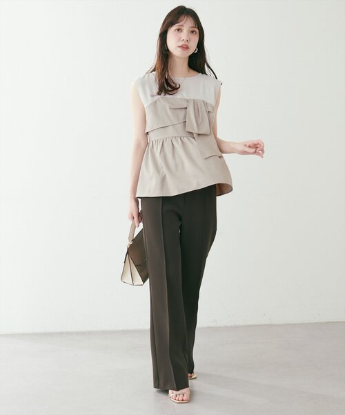 natural couture（ナチュラルクチュール）の「ビスチェドッキングトップス（Tシャツ/カットソー・レディース・ブルー/キャメル/ライトベージュ/ブラック・FREE）」の12枚目の写真