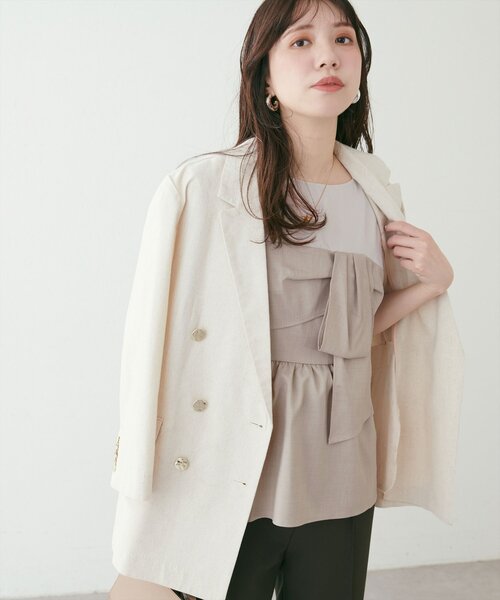 natural couture（ナチュラルクチュール）の「ビスチェドッキングトップス（Tシャツ/カットソー・レディース・ブルー/キャメル/ライトベージュ/ブラック・FREE）」の13枚目の写真