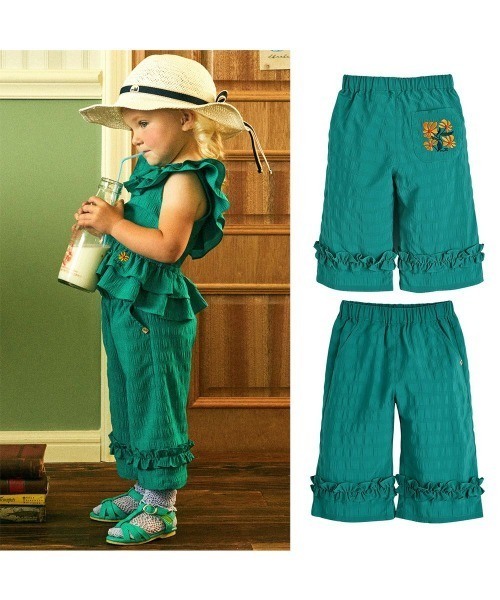 moimoln（モイモルン）の「フォーリンワイド8分丈パンツ（その他パンツ・キッズ・ブルーグリーン・100cm/110cm/120cm/130cm/140cm）」の8枚目の写真