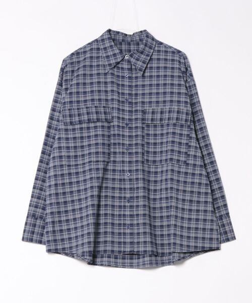MIRROR STOKE（ミラーストーク）の「【ZOZO限定】CHECK OVER SHIRT（シャツ/ブラウス・レディース・ネイビー/キャメル/レッド・MEDIUM）」の5枚目の写真