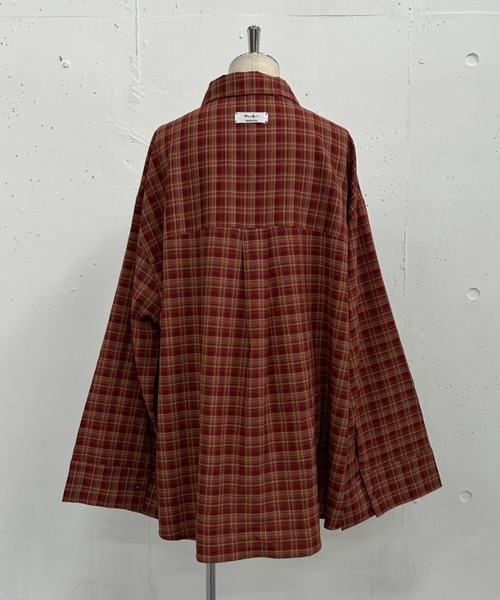 MIRROR STOKE（ミラーストーク）の「【ZOZO限定】CHECK OVER SHIRT（シャツ/ブラウス・レディース・ネイビー/キャメル/レッド・MEDIUM）」の10枚目の写真