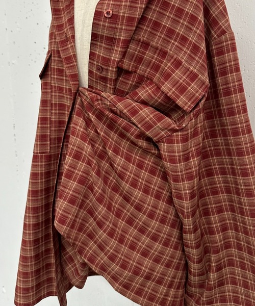 MIRROR STOKE（ミラーストーク）の「【ZOZO限定】CHECK OVER SHIRT（シャツ/ブラウス・レディース・ネイビー/キャメル/レッド・MEDIUM）」の13枚目の写真