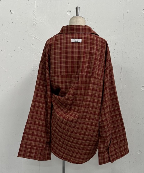 MIRROR STOKE（ミラーストーク）の「【ZOZO限定】CHECK OVER SHIRT（シャツ/ブラウス・レディース・ネイビー/キャメル/レッド・MEDIUM）」の14枚目の写真
