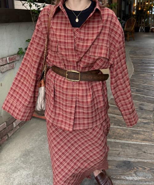 MIRROR STOKE（ミラーストーク）の「【ZOZO限定】CHECK OVER SHIRT（シャツ/ブラウス・レディース・ネイビー/キャメル/レッド・MEDIUM）」の17枚目の写真