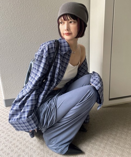 MIRROR STOKE（ミラーストーク）の「【ZOZO限定】CHECK OVER SHIRT（シャツ/ブラウス・レディース・ネイビー/キャメル/レッド・MEDIUM）」の22枚目の写真