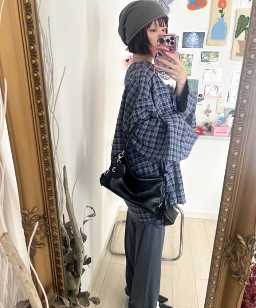 MIRROR STOKE（ミラーストーク）の「【ZOZO限定】CHECK OVER SHIRT（シャツ/ブラウス・レディース・ネイビー/キャメル/レッド・MEDIUM）」の20枚目の写真