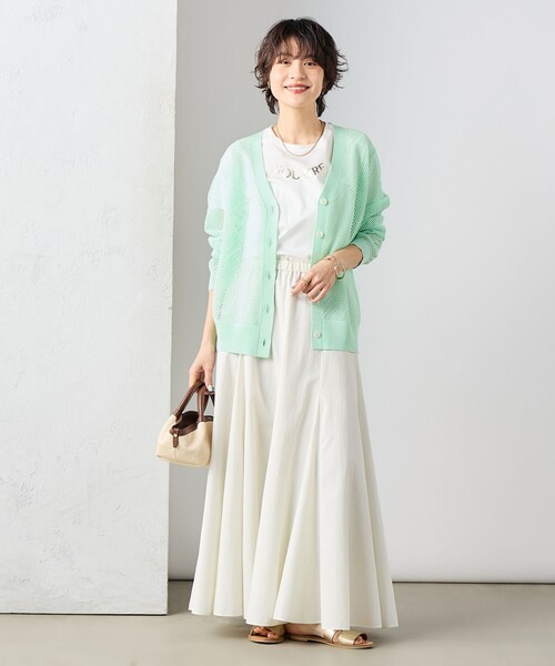 NOLLEY’S(ノーリーズ)の「《手洗い可能》メッシュ長袖Vネックカーディガン(カーディガン/ボレロ・レディース・オフホワイト/ミント/サーモンピンク・38)」の20枚目の写真