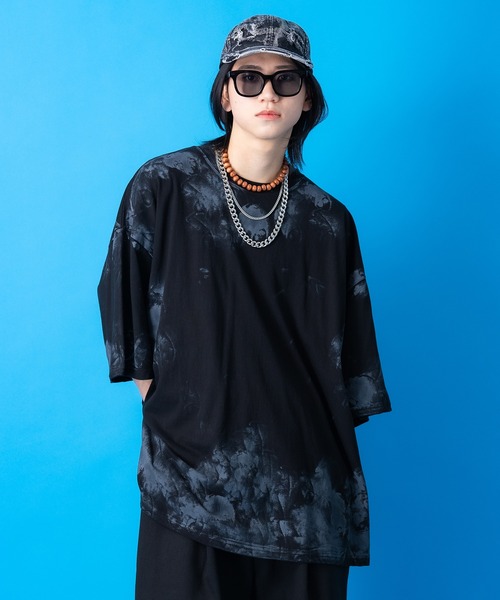 a.p.o.v.(エーピーオービー)の「a.p.o.v. ダートペイントオーバーサイズTシャツ(Tシャツ/カットソー・メンズ・ブラック/ホワイト・ONESIZE)」の7枚目の写真