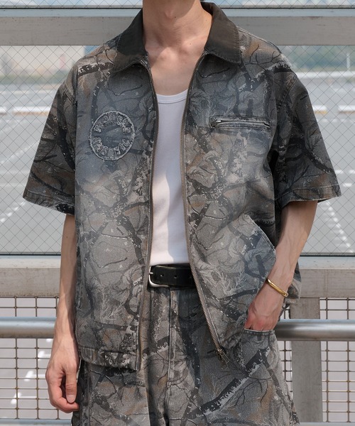セール】vintage washed mulch pocket short sleeve jacket ビンテージ