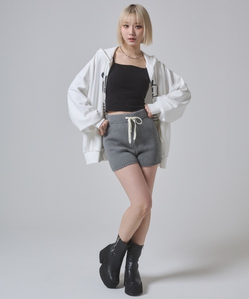 ENVYM（アンビー）の「フロントプリント オーバーサイズ ジップパーカー（パーカー・レディース・ホワイト/ブラック/イエロー・FREE）」の8枚目の写真