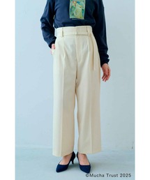 IEDIT（イディット）の「ＩＥＤＩＴ　大人にちょうどいいベルト付きハイウエストワイドパンツ（スラックス）」