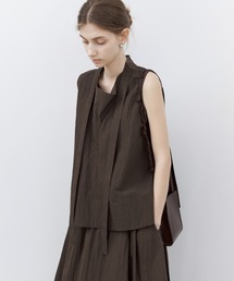 tageechita | 【tageechita】ドレープネックリボン付きプリーツブラウス(シャツ/ブラウス)