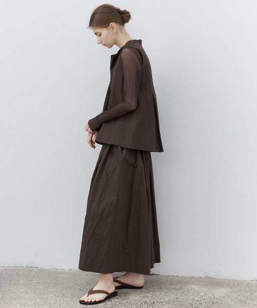 tageechita（タジチタ）の「【tageechita】ドレープネックリボン付きプリーツブラウス（シャツ/ブラウス・レディース・ブラウン・S/M/L）」の8枚目の写真