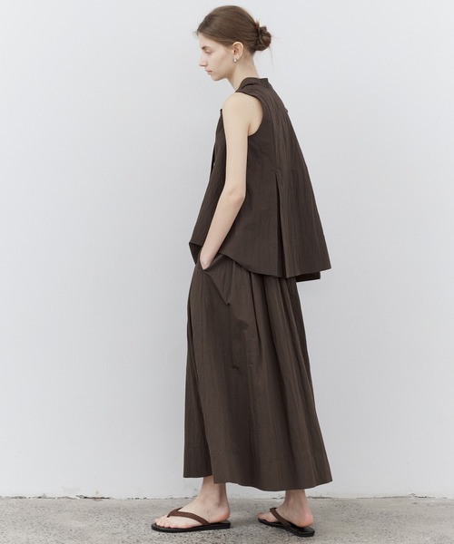 tageechita（タジチタ）の「【tageechita】ドレープネックリボン付きプリーツブラウス（シャツ/ブラウス・レディース・ブラウン・S/M/L）」の9枚目の写真