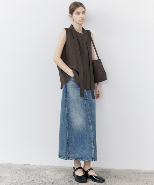 tageechita（タジチタ）の「【tageechita】ドレープネックリボン付きプリーツブラウス（シャツ/ブラウス・レディース・ブラウン・S/M/L）」の10枚目の写真