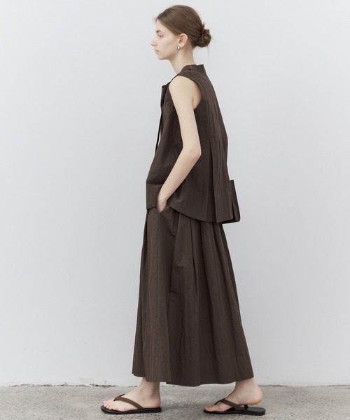 tageechita（タジチタ）の「【tageechita】ドレープネックリボン付きプリーツブラウス（シャツ/ブラウス・レディース・ブラウン・S/M/L）」の12枚目の写真