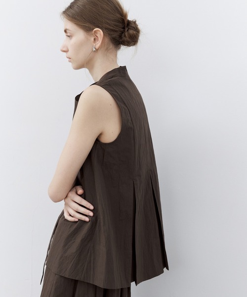 tageechita（タジチタ）の「【tageechita】ドレープネックリボン付きプリーツブラウス（シャツ/ブラウス・レディース・ブラウン・S/M/L）」の14枚目の写真