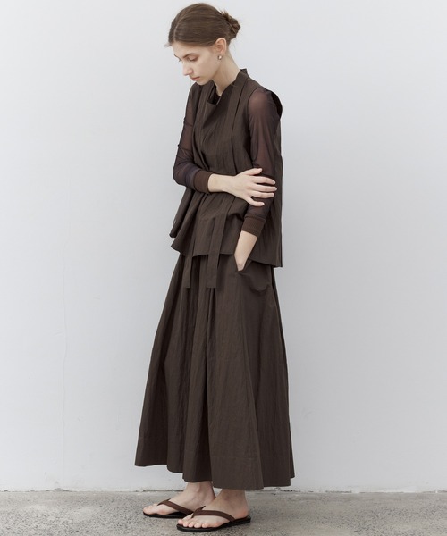 tageechita（タジチタ）の「【tageechita】ドレープネックリボン付きプリーツブラウス（シャツ/ブラウス・レディース・ブラウン・S/M/L）」の15枚目の写真