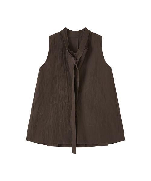 tageechita（タジチタ）の「【tageechita】ボウタイ ノースリーブブラウス（シャツ/ブラウス・レディース・ブラウン・M/S/L）」の5枚目の写真