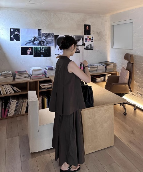 tageechita（タジチタ）の「【tageechita】ボウタイ ノースリーブブラウス（シャツ/ブラウス・レディース・ブラウン・M/S/L）」の14枚目の写真