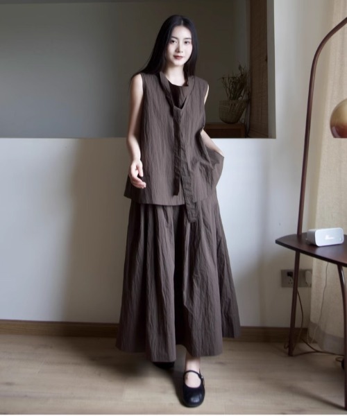 tageechita（タジチタ）の「【tageechita】ボウタイ ノースリーブブラウス（シャツ/ブラウス・レディース・ブラウン・M/S/L）」の18枚目の写真