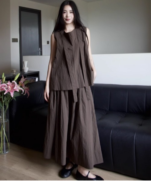 tageechita（タジチタ）の「【tageechita】ボウタイ ノースリーブブラウス（シャツ/ブラウス・レディース・ブラウン・M/S/L）」の19枚目の写真