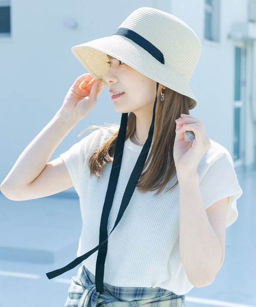 SMELLY（スメリー）の「ペーパーリボンハット（ハット・レディース・アイボリー/ベージュ・-）」の3枚目の写真