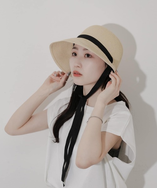 SMELLY（スメリー）の「ペーパーリボンハット（ハット・レディース・アイボリー/ベージュ・-）」の7枚目の写真