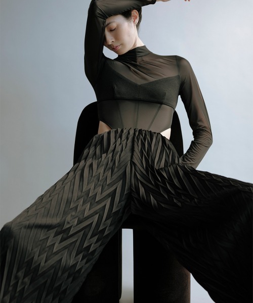 TELOPLAN(テーロプラン)の「【TELOPLAN】Poldi Pleats Pants / ポルディプリーツパンツ(その他パンツ・レディース・ブラック/パープル・ONE SIZE)」の4枚目の写真