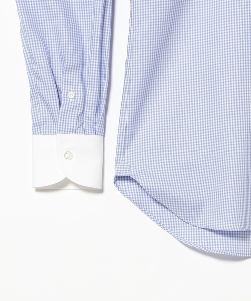 BEAMS F（ビームスエフ）の「コットン チェック ワイドカラー クレリック シャツ（シャツ/ブラウス・メンズ・サックスブルー・42/41/40/39/37/38）」の5枚目の写真