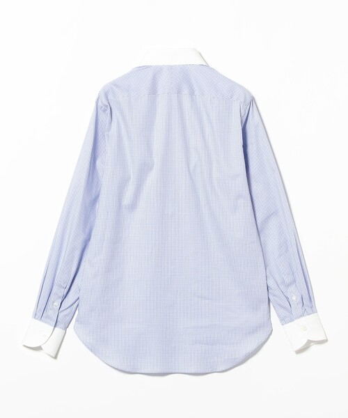 BEAMS F（ビームスエフ）の「コットン チェック ワイドカラー クレリック シャツ（シャツ/ブラウス・メンズ・サックスブルー・42/41/40/39/37/38）」の6枚目の写真