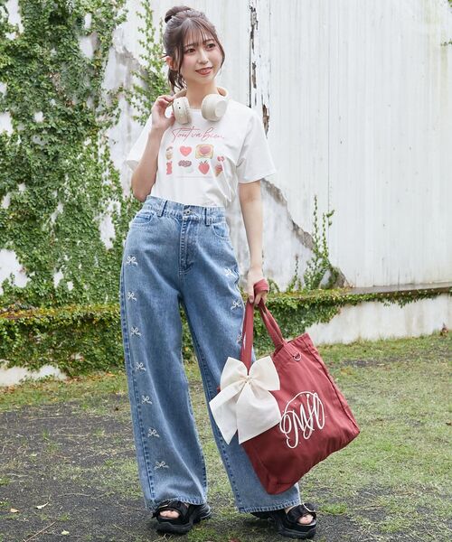 MAJESTIC LEGON（マジェスティックレゴン）の「スイートモチーフTシャツ（Tシャツ/カットソー・レディース・オートミール/ブルー系その他2/レッド系その他2・MEDIUM）」の10枚目の写真