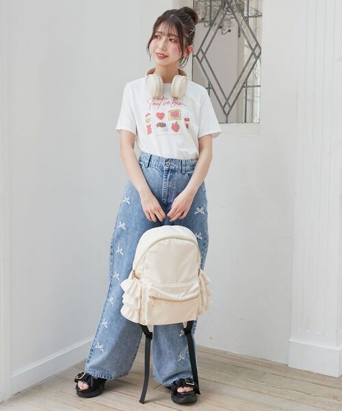 MAJESTIC LEGON（マジェスティックレゴン）の「スイートモチーフTシャツ（Tシャツ/カットソー・レディース・オートミール/ブルー系その他2/レッド系その他2・MEDIUM）」の13枚目の写真