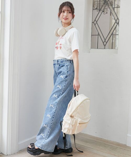 MAJESTIC LEGON（マジェスティックレゴン）の「スイートモチーフTシャツ（Tシャツ/カットソー・レディース・オートミール/ブルー系その他2/レッド系その他2・MEDIUM）」の14枚目の写真