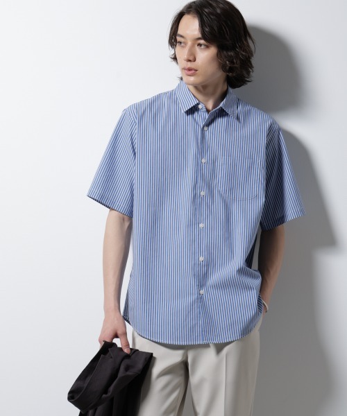 NANO universe（ナノユニバース）の「「ICE FLOW LINEN」バリエーションシャツ 半袖（シャツ/ブラウス・メンズ・ベージュ/ブルー/ホワイト・S/M/L）」の3枚目の写真