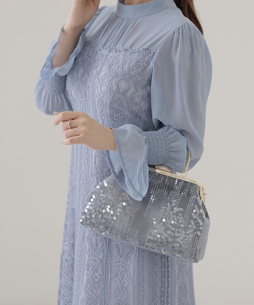 Lace Ladies（レースレディース）の「3WAY スパンコール ビジュー がま口 パーティーバッグ（クラッチバッグ・レディース・グレー/アイボリー/ブラック・FREE）」の18枚目の写真