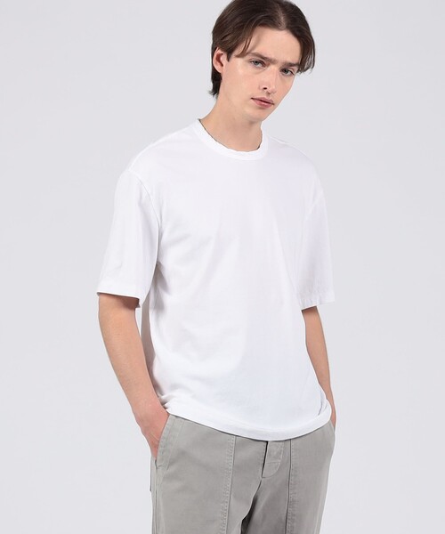 JAMES PERSE(ジェームスパース)の「ヘビーリュクスジャージー クルーネックTシャツ MLOJ3739(Tシャツ/カットソー・メンズ・ホワイト/ブラック・0/1)」の3枚目の写真