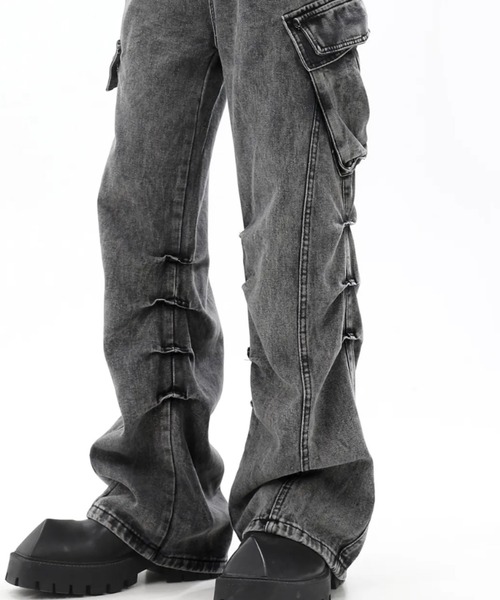 期間限定・お買い得商品: |産地直送 Z)【BLINGLEADS】DENIM PANT/ABM21462（デニム FLARE CARGO パンツ