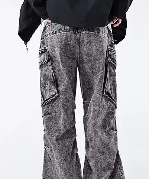 Z)【BLINGLEADS】DENIM CARGO FLARE PANT/ABM21462（デニム