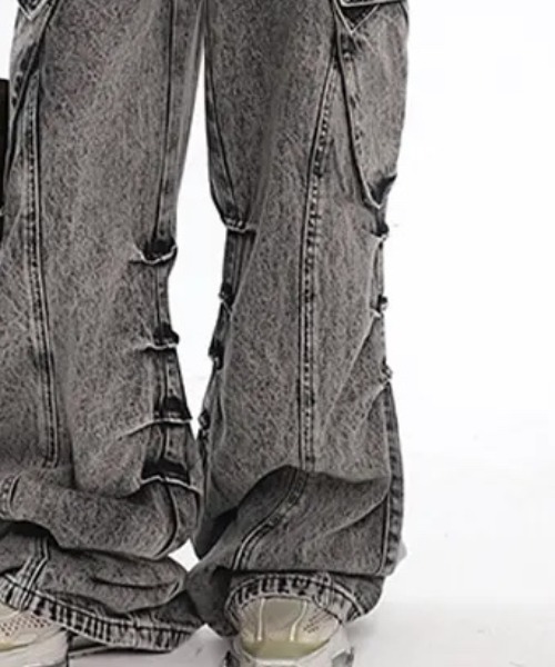 Z)【BLINGLEADS】DENIM CARGO FLARE PANT/ABM21462（デニム