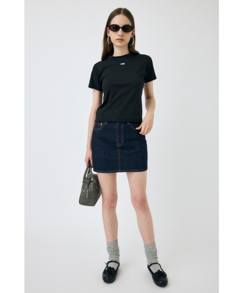 MOUSSY（マウジー）の「BASIC TINY Tシャツ（Tシャツ/カットソー・レディース・ネイビー/ホワイト/ブラック・FREE）」の5枚目の写真