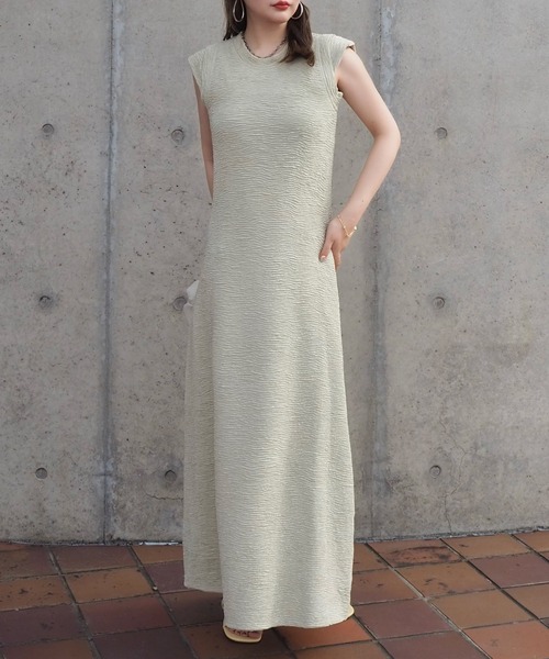 LAULEN(ローレン)の「texture sleeve layered long dress /テクスチャー 袖レイヤード フレア ロング ワンピース(ワンピース・レディース・モカ/アイボリー/ブラック・FREE)」の13枚目の写真
