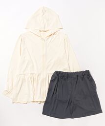 tu-hacci（ツーハッチ）の「キッズ水陸両用ラッシュガードジップパーカー＆ショートパンツ（水着）」