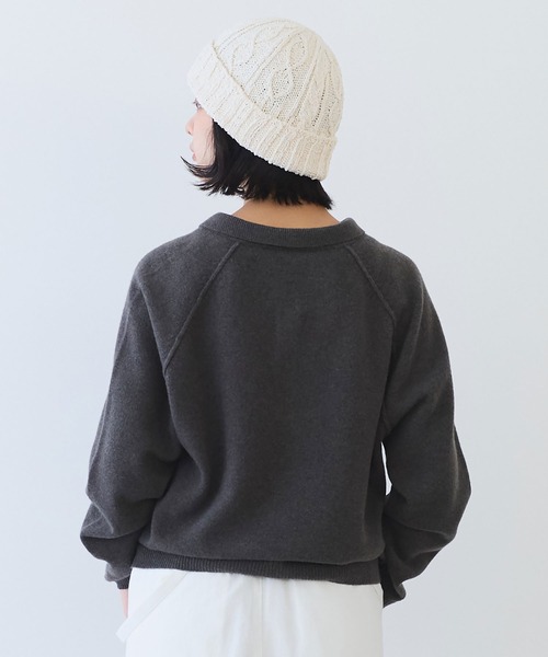 bulle de savon(ビュルデサボン)の「△ジーロンラムポロニットプルオーバー(ニット/セーター・レディース・ライトブルー/レッド/ダークブラウン・FREE)」の7枚目の写真