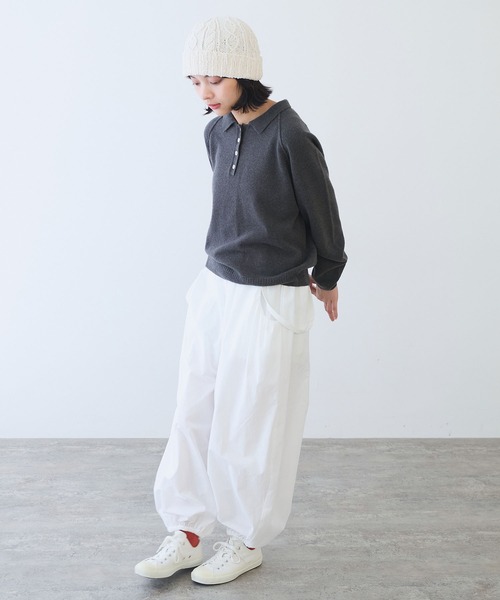 bulle de savon(ビュルデサボン)の「△ジーロンラムポロニットプルオーバー(ニット/セーター・レディース・ライトブルー/レッド/ダークブラウン・FREE)」の10枚目の写真