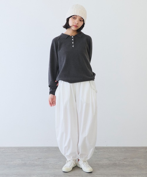 bulle de savon(ビュルデサボン)の「△ジーロンラムポロニットプルオーバー(ニット/セーター・レディース・ライトブルー/レッド/ダークブラウン・FREE)」の12枚目の写真