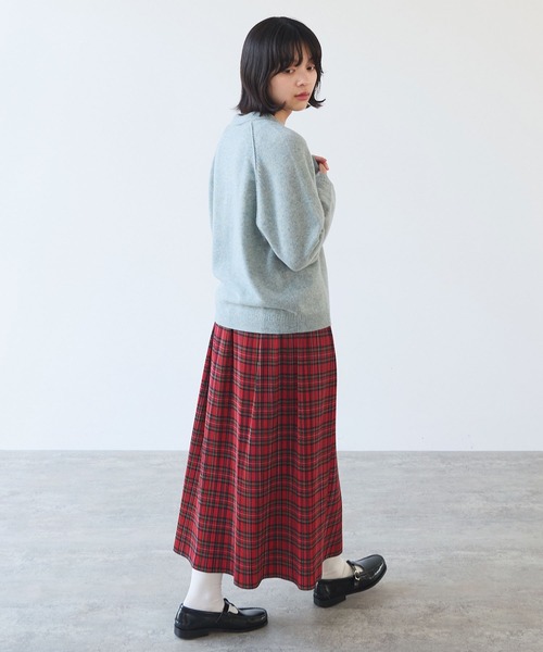 bulle de savon(ビュルデサボン)の「△ジーロンラムポロニットプルオーバー(ニット/セーター・レディース・ライトブルー/レッド/ダークブラウン・FREE)」の20枚目の写真